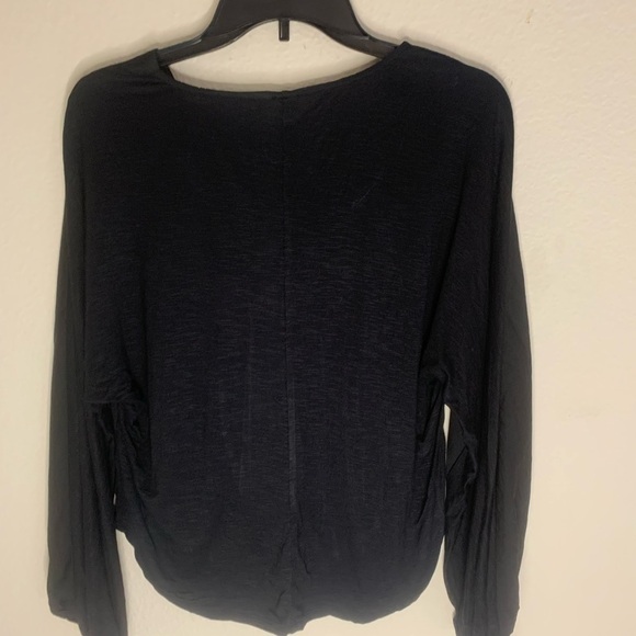 Size XS Anthropologie WOMEN Oversized relaxed pullover Dolan Black V-Neck Blouse - Picture 5 of 7